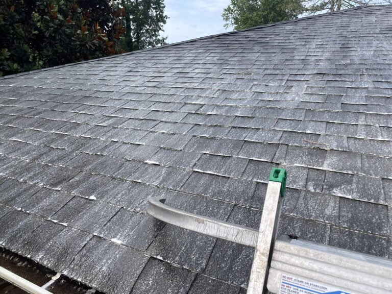 Image of roof getting cleaned